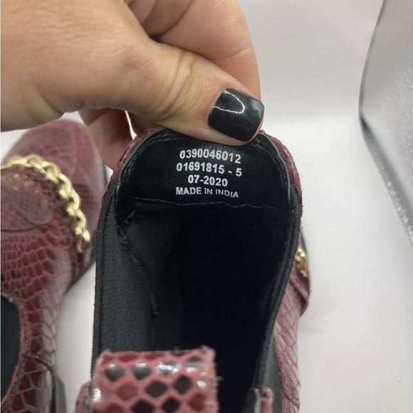 ASOS Boots Red Snake Bootie Gold Chain Ava Leather Women’s Size 5 Animal Print - Picture 10 of 11